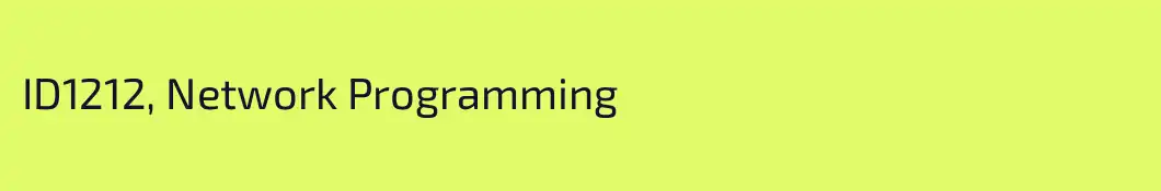 ID1212, Network Programming